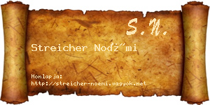 Streicher Noémi névjegykártya